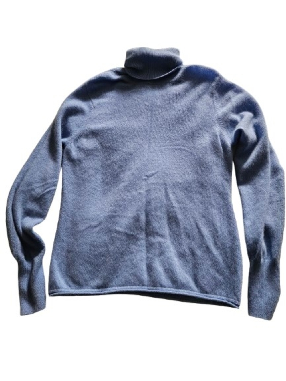 Just Cashmere by Forte 100% Cashmere Blue Turtleneck Sweater Women's L Soft